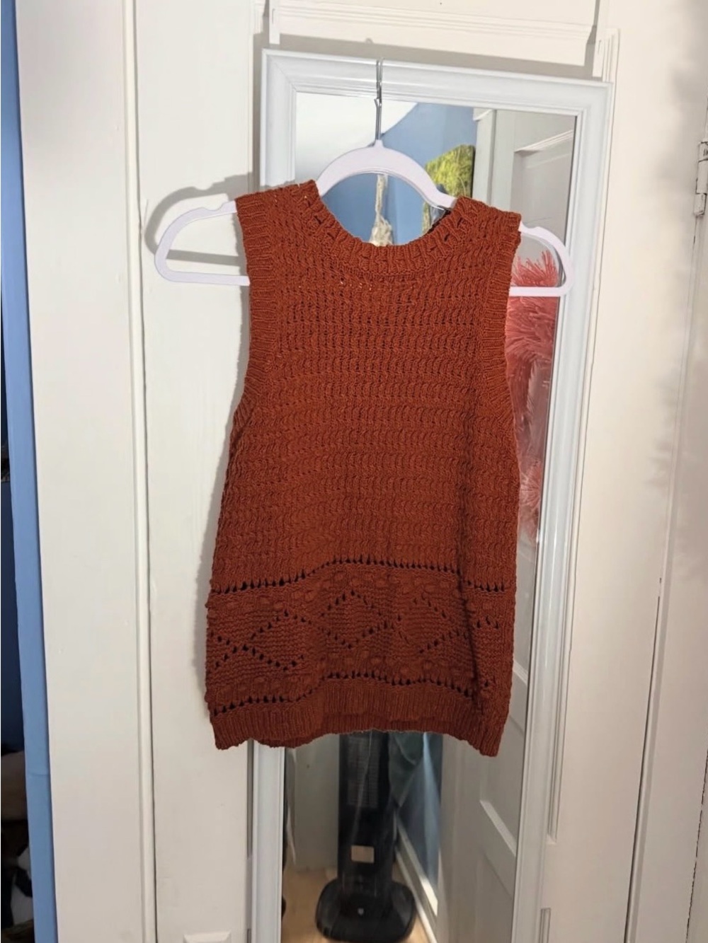 Universal Thread Rust Knit Sleeveless Crewneck Sweater